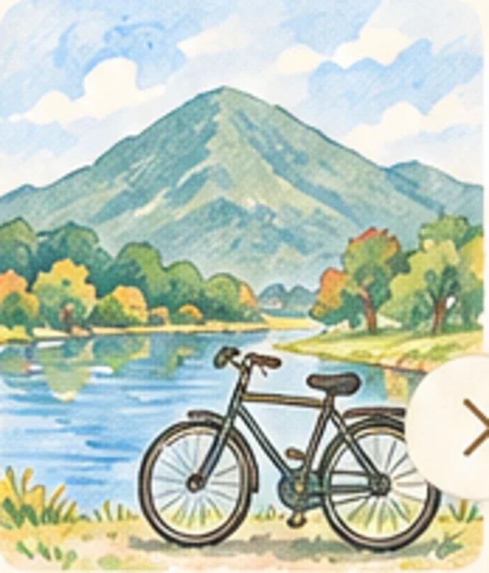 梅花湖風景區奶油手繪插畫